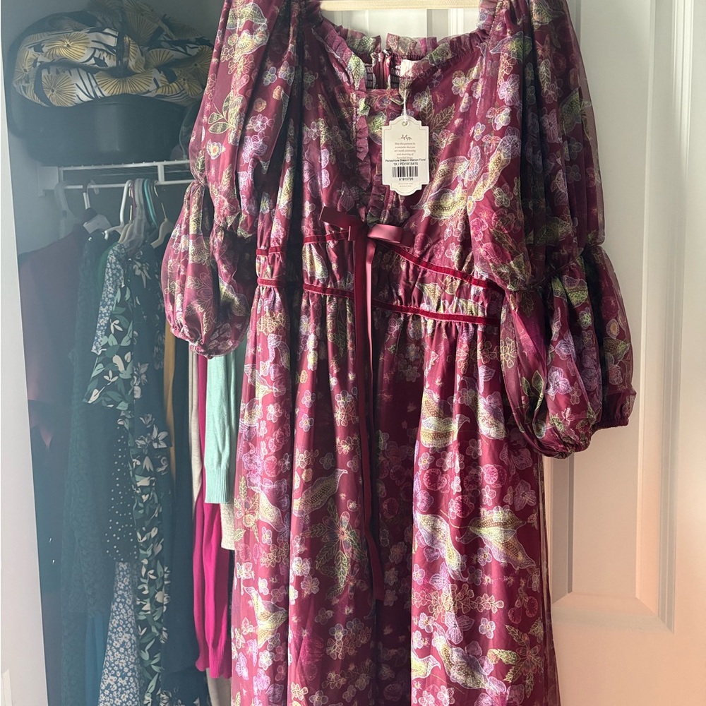 Ivy City Co brand new burgundy floral maxi dress